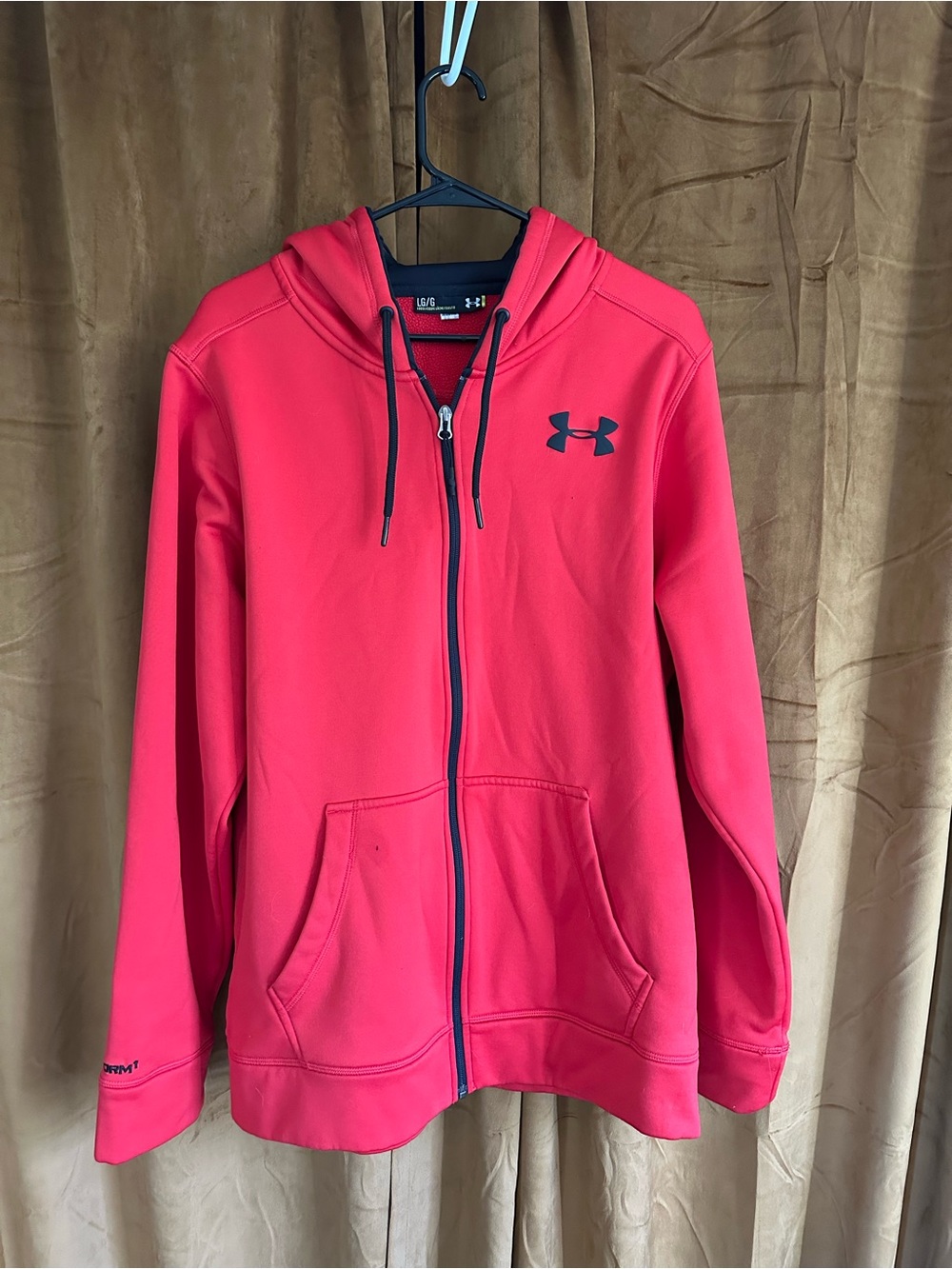 Under Armour Red Zip-Up Hoodie with Black Logo